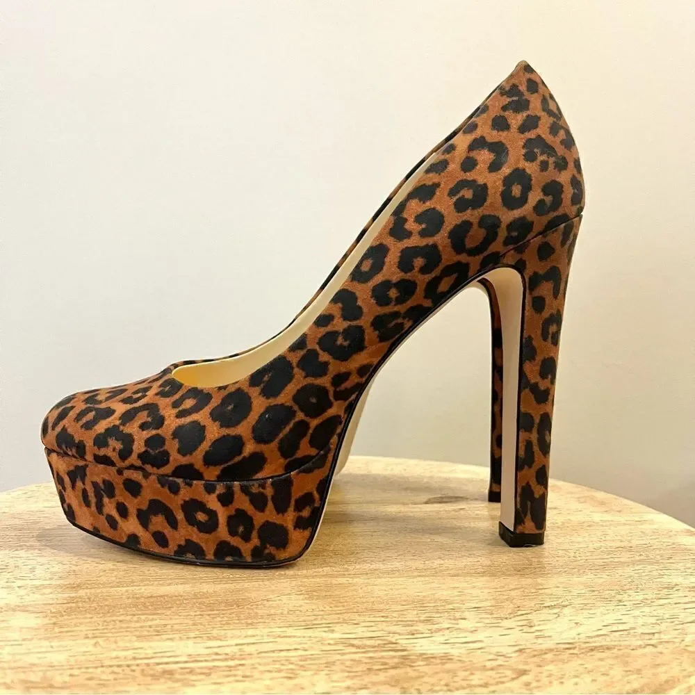 Jessica Simpson‎ Nellah Leopard Platform 5.5” Heels Pumps NWOB 7.5